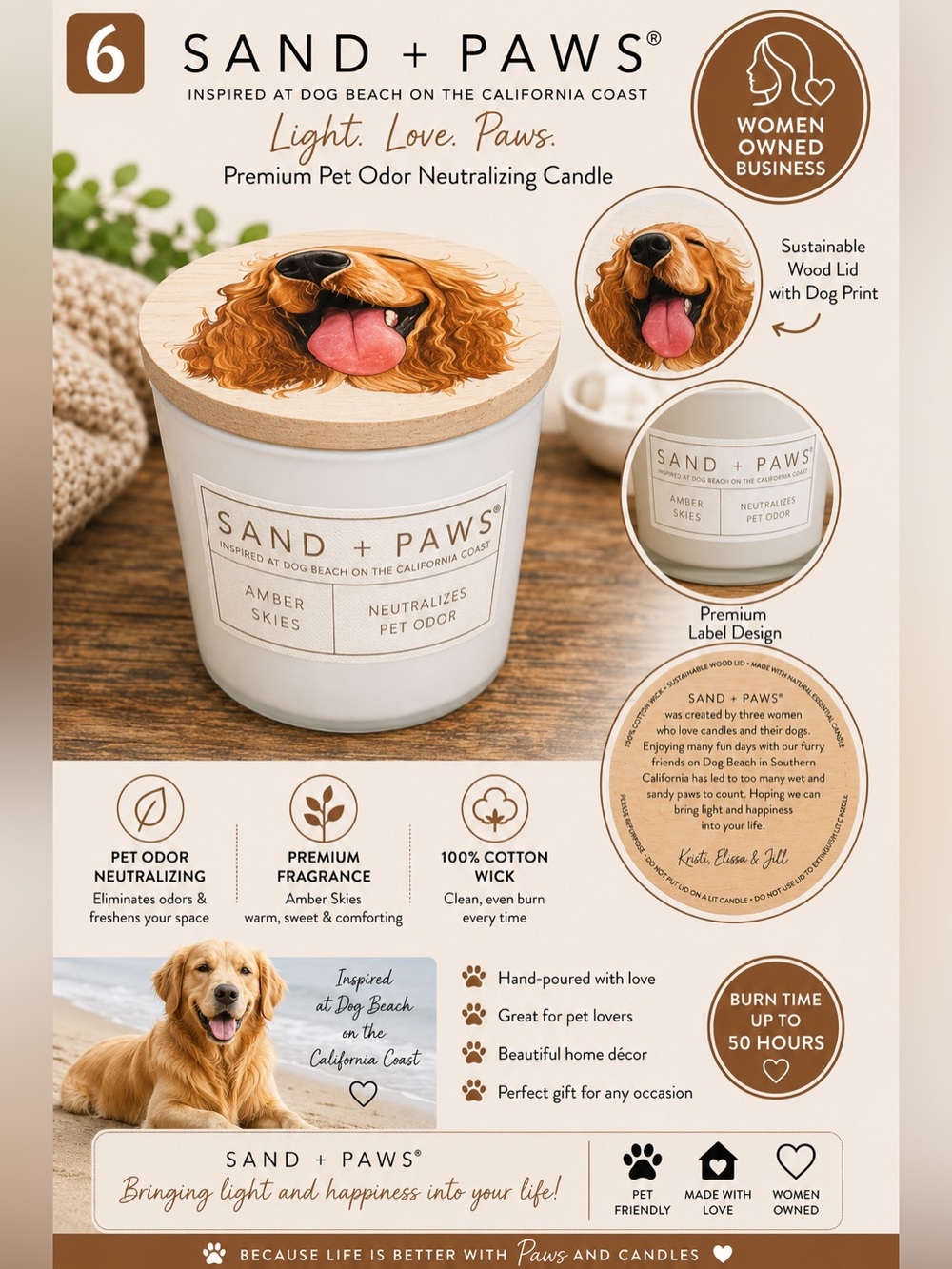 Buy now: SAND + PAWS Pet Odor Candle or Lux Candles — Buyer’s Pick - Picture 6 of 7